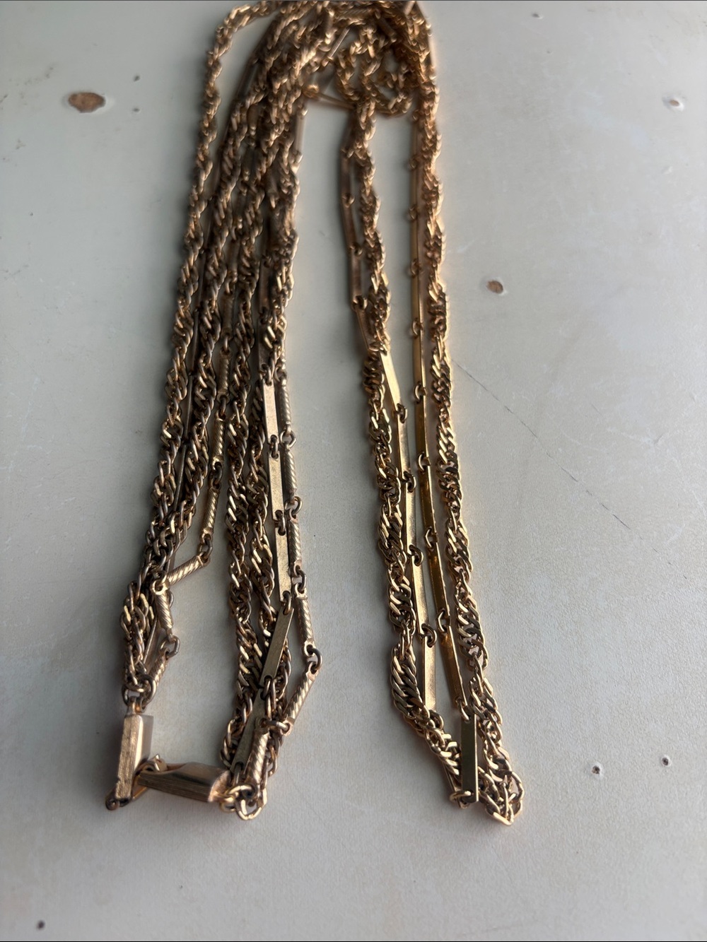 Elegant Gold-Tone Multi-Strand Women's Necklace - length 17in